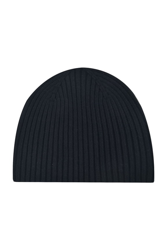 Knit Beanie Hat for Men and Women Ribbed Knit Warm Winter Hat (Black One Size)