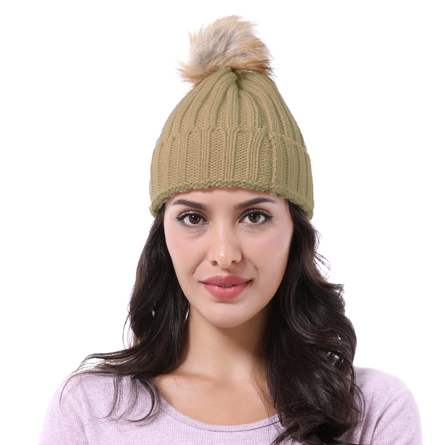 Skullies & Beanies - Beanie Pom Designer Faux Fur Double Pom Beanie Skull Cap For Men  main image 2