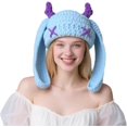 thumbnail image 1 of Knit Beanie Hats Cute Bunny Long Ears Funny Hat Winter Cap Warm Knit Rabbit Crochet Skull Cap Outdoor Slouchy Hat ski hat, 1 of 7
