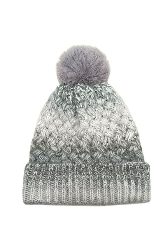 Knit Beanie Winter Hat, Thermal Thick Polar Fleece Snow Skull Cap For Men And Women Gray