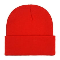 ZQUUVOU Knit Beanie Winter Hats Knitted Hat Cap Beanie For Women Men Red