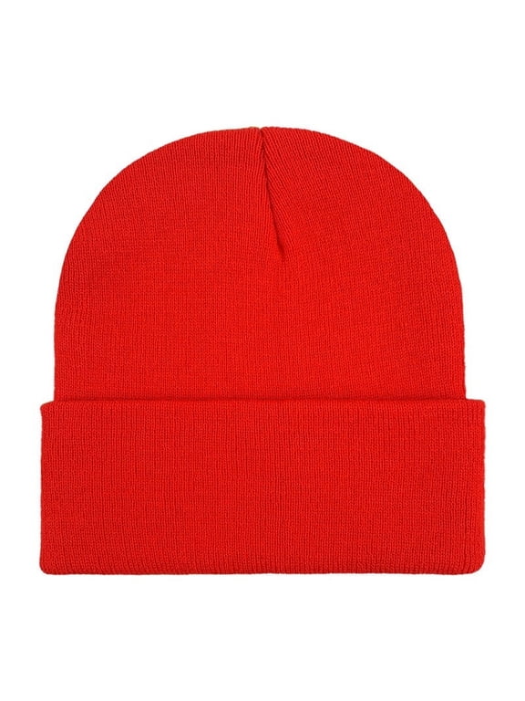 ZQUUVOU Knit Beanie Winter Hats Knitted Hat Cap Beanie For Women Men Red
