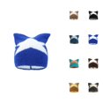 thumbnail image 1 of Knit Beanie with Cat Ears and Five-Point Star Pattern Cute Warm Winter Hats for Men Women Soft Stretchy Cozy Hat, 1 of 4