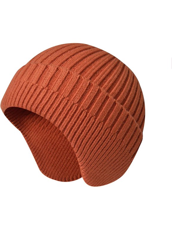 Knit Beanie with Earflap Warm Winter Hat Soft Lightweight Stocking Cap for Men Women Youth Cold Weather Outdoor