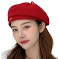 thumbnail image 1 of Knit Berets for Women French Beret Hat Solid Color Artist Hat Painter Cap Beanie Cap Bonnet for Chic Ladies Accessories, 1 of 7