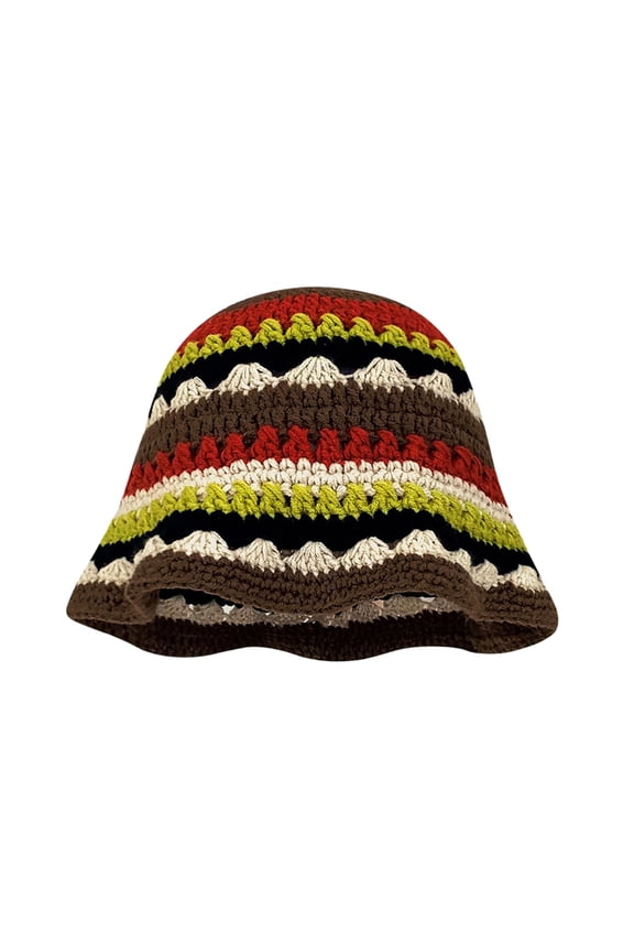 Knit Bucket Hat for Woman Breathable Multiple Color Weaving Wide Brim Bucket Hat Adult Teens Fisherman Cap