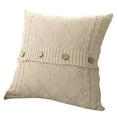 thumbnail image 1 of Knit Button Closure Pillow Cover - 18x18 Inch Textured Throw Pillow Case for Sofa, Bed & Home Decor, 1 of 3
