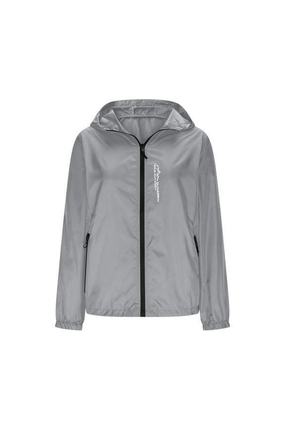 Knit Cardigan Ladies Light Weight Hiking Jacket with Pockets, Sun Protection Long Sleeve Zipper Thin Coats for Outdoor Sports Gray XL