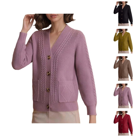 Knit Cardigan Long Sleeve Open Front Sweater Casual Loose Fit Outwear Cozy Soft Yarn Pullover For Fall Winter Season Cardigan Sweaters for Women