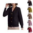 thumbnail image 1 of Knit Cardigan Long Sleeve Open Front Sweater Casual Loose Fit Outwear Cozy Soft Yarn Pullover For Fall Winter Season Cardigan Sweaters for Women, 1 of 2
