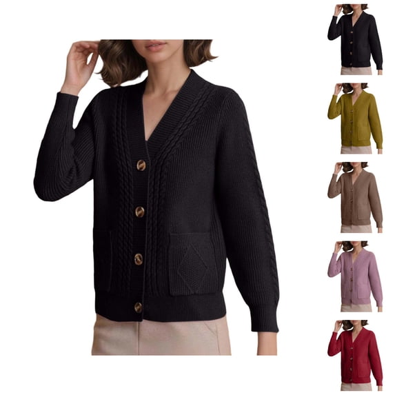 Knit Cardigan Long Sleeve Open Front Sweater Casual Loose Fit Outwear Cozy Soft Yarn Pullover For Fall Winter Season Cardigan Sweaters for Women