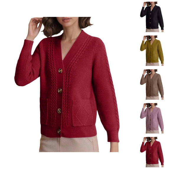 Knit Cardigan Long Sleeve Open Front Sweater Casual Loose Fit Outwear Cozy Soft Yarn Pullover For Fall Winter Season Cardigan Sweaters for Women