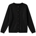 thumbnail image 1 of Knit Cardigan for Women & Plus Size, Fall Cozy Button Down Crewneck Long Sleeve Relaxed Classic Elegant Sweater, XS-4XL, 1 of 5