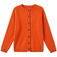 thumbnail image 1 of Knit Cardigan for Women & Plus Size, Fall Cozy Button Down Crewneck Long Sleeve Relaxed Classic Elegant Sweater, XS-4XL, 1 of 5