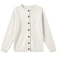 thumbnail image 1 of Knit Cardigan for Women & Plus Size, Fall Cozy Button Down Crewneck Long Sleeve Relaxed Classic Elegant Sweater, XS-4XL, 1 of 5