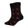 thumbnail image 1 of Knit Christmas Slipper Socks Unisex Valentines Crew Socks Mid-Length Cute Printed Tube Socks Thigh High Socks Plus Size Black One Size, 1 of 2