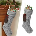 thumbnail image 1 of Knit Christmas Stockings,Personalized Christmas Stockings with Name Tags,18 Inches Large Size Cable Knitted Stocking Gifts(Grey), 1 of 6
