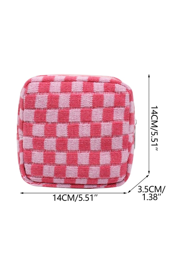 Knit Coin Purse, Portable Large Capacity Makeup Bag with Zipper Cute Cosmetic Organizer for key, Phone, and Essentials, Travel and Daily Use Handbag Accessory