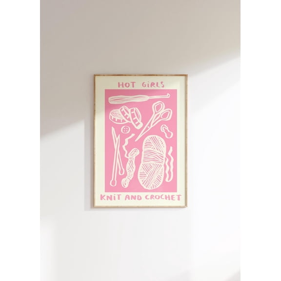 Knit Crochet Sewing Wall Art Home Decor