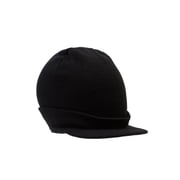 Knit Cuff Beanie Visor, Black