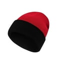 thumbnail image 1 of Knit Cuffed Beanie for Men Women Soft Warm Winter Hat Unisex Stocking Cap Color Block Slouchy Knitted Beanie Hats, 1 of 2