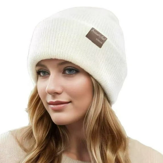 Knit Cuffed Beanie for Men/Women, Soft Warm Winter Hat Unisex Stocking Cap
