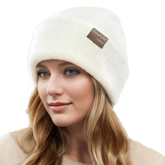 Knit Cuffed Beanie for Men/Women, Soft Warm Winter Hat Unisex Stocking Cap