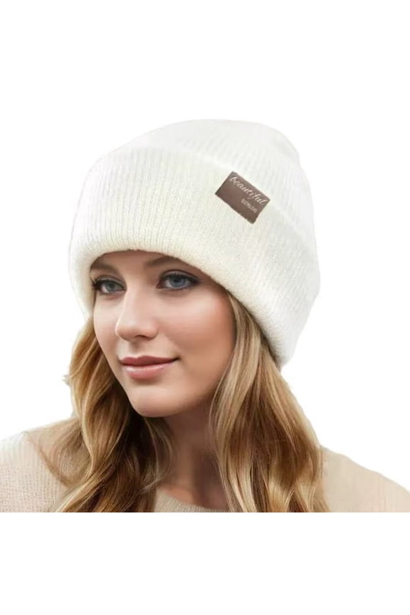 Knit Cuffed Beanie for Men/Women, Soft Warm Winter Hat Unisex Stocking Cap