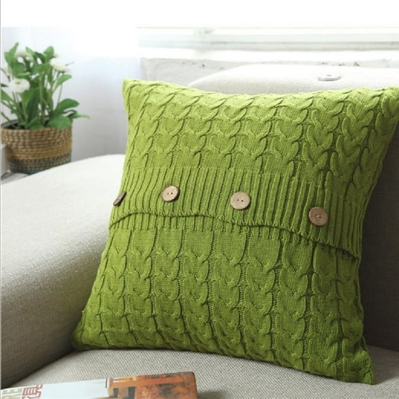 Knit Decorative Throw Pillow Cover 18''x18''(With/Without Inserts)