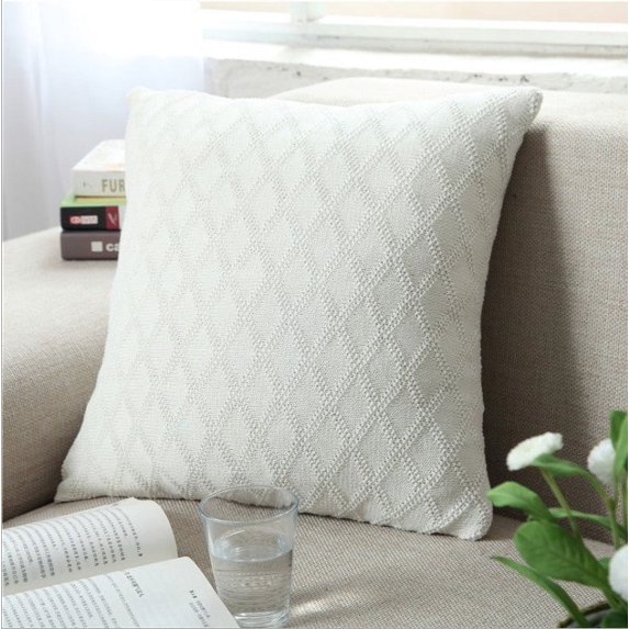 Knit Decorative Throw Pillow Cover 18''x18'' (With/Without Inserts)