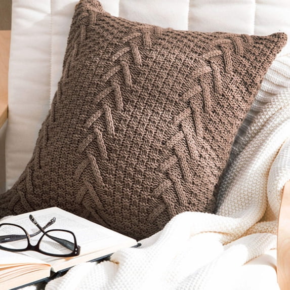Knit Decorative Throw Pillow Cover