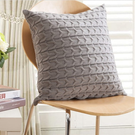 Knit Decorative Throw Pillow Cover