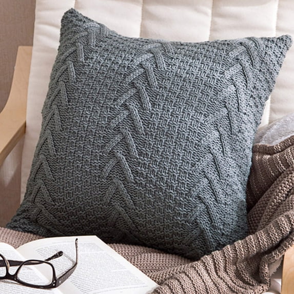 Knit Decorative Throw Pillow Cover