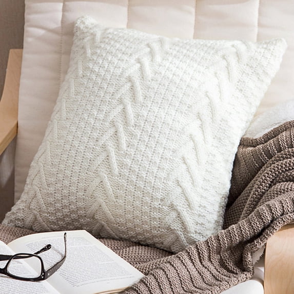 Knit Decorative Throw Pillow Cover