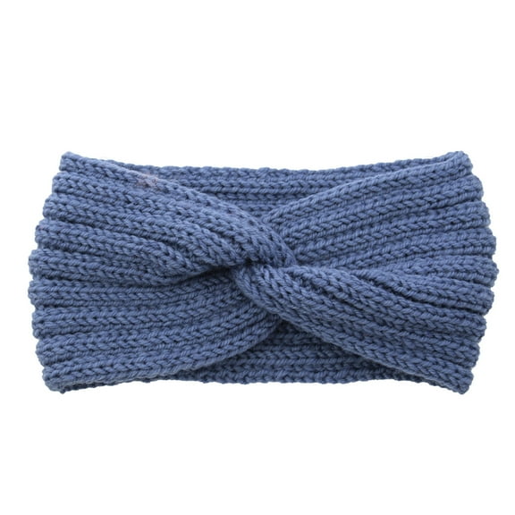 Knit Ear Warmer Headband - Winter Thermal Accessory for Gym Running (Non-Slip & Cozy) Under 5$, Yubnlvae Soft Headbands Cable Hairbands Knit Ear Winter , Blue, One Size