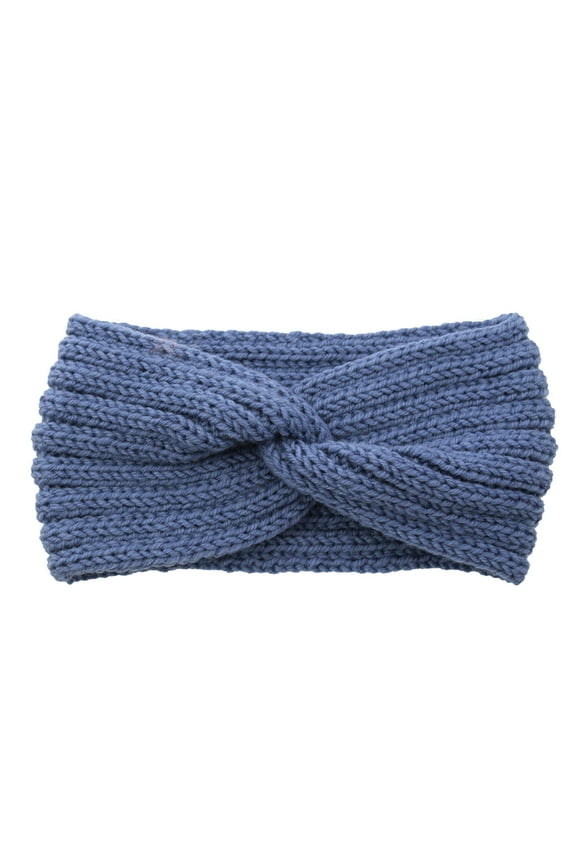 Knit Ear Warmer Headband - Winter Thermal Accessory for Gym Running (Non-Slip & Cozy) Under 5$, Yubnlvae Soft Headbands Cable Hairbands Knit Ear Winter , Blue, One Size