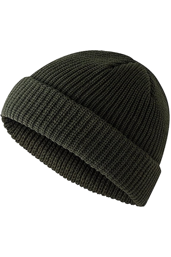 Knit Fall Winter Knit Head Cap Fashionable Swag Short Knitted Watch Caps Cuffed Trawler Sailor Hats Gray