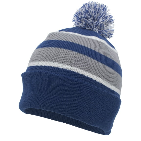 Knit Fold Over Pom-Pom Beanie
