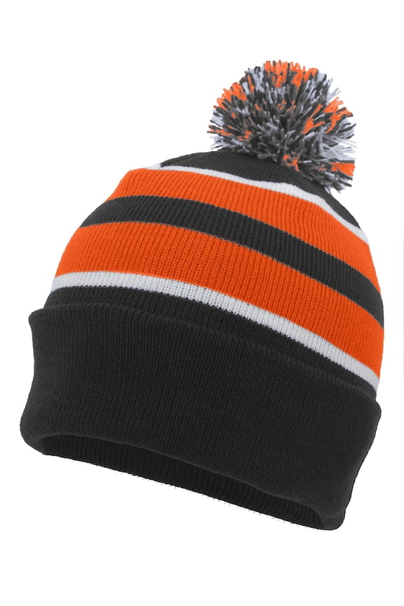 Knit Fold Over Pom-Pom Beanie