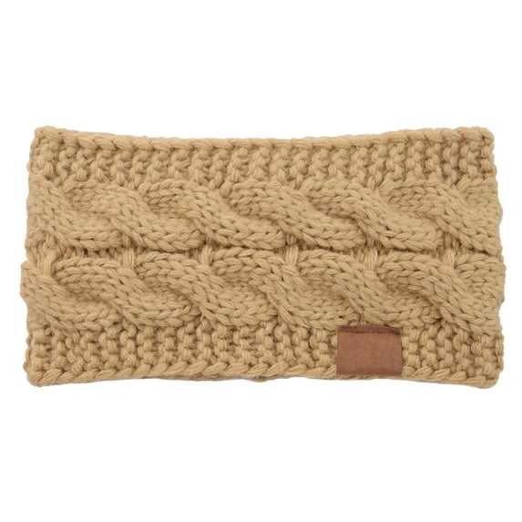 Knit Fuzzy Women's Winter Headband, Thick Ear Warmer Soft Head Wrap, One Size Fit Most for Cold Weather and Christmas Gift