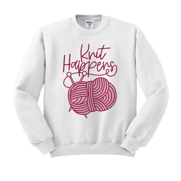 Knit Happens Sweatshirt Unisex Large White