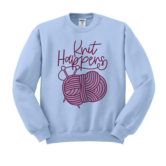 Knit Happens Sweatshirt Unisex Medium Light Blue