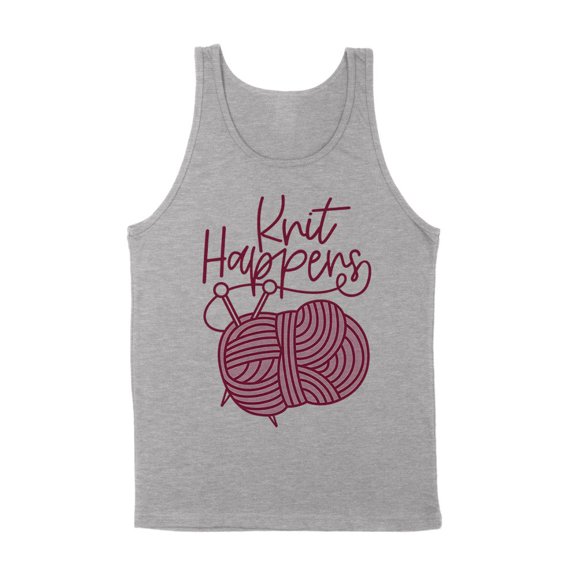 Knit Happens Tank Top Unisex Small Grey