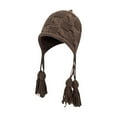 thumbnail image 1 of Knit Hat for Women Fashion Cover Ears Crochet Peruvian Hat Ear Flap Tassel Winter Warm Beanie Skull Cap, 1 of 3
