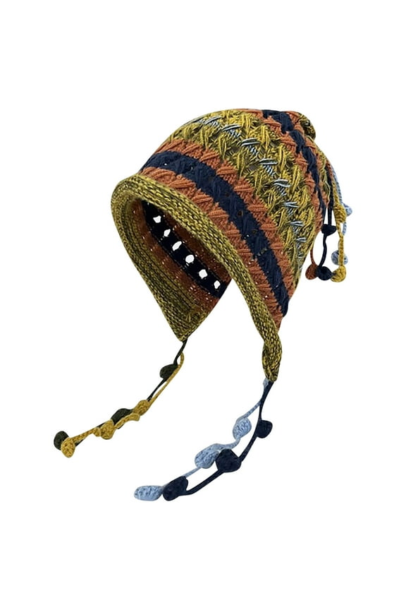 Knit Hat for Women Fashion Cover Ears Crochet Peruvian Hat Vintage Ear Flap Winter Warm Beanie Skull Cap