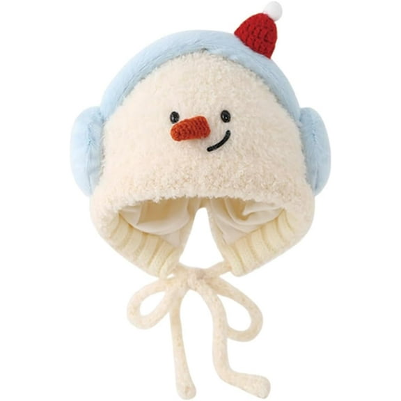 Knit Hats Winter Fleece Lining Skiing Winter Caps for Boys Girls Cute Animal Character with Warm Ear Flap