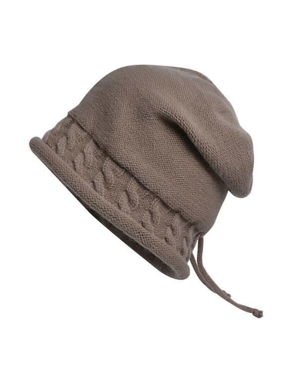 Knit Hats for Women Winter Lined Knit Warm Thick Warm Fleece Lined Soft Slouchy Warm Cuffed Chemo Headwear Snow Ski Skull Cap Knitting Skull Beanies Winter Beanie