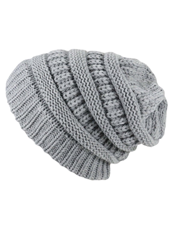 Knit Hats for Women Winter Snowboard Beanie Thermal Beanie Toboggan Hats Snow Beanie Soft Slouchy Warm Cuffed Knit Chunky Snow Cap Warm Winter Hat Fleece Beanie Winter Gray One Size