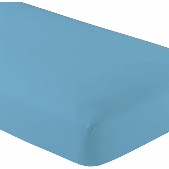 Knit Jersey 100% Cotton 3 PC Twin XL Sheet Set Soft and Comfy - Twin Extra Long, 15" Deep Pocket, 39" x 80" Great for Dorm Room, Hospital and Split King Dual Adjustable Beds - Light Blue Twin XL