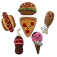 thumbnail image 1 of Knit Knacks Organic Cotton Pet  Dog Toys, "Food Collection" (Choose from: Hamburger, Hot Dog, Drumstick, Pizza, Soda, or Ice Cream Cone), 1 of 2